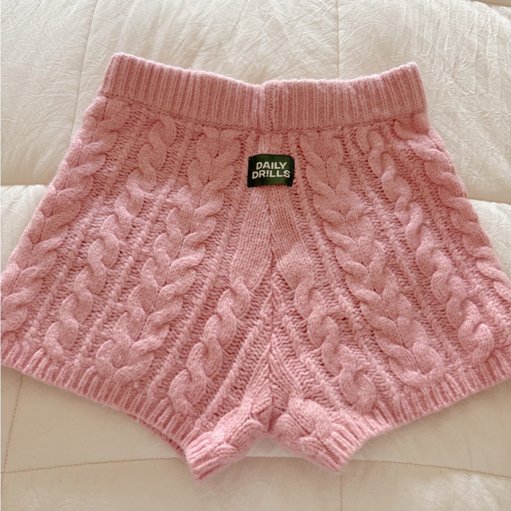 Daily Drills Pink Knit Shorts